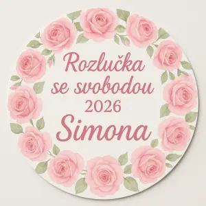 Rozlučka se svobodou 2026. Můžou být. Růžové růžičky Aby byl bílo růžový a jméno Simona