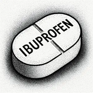 pilulka ibuprofenu jednoduchá černobílá se simetrickým děrováním na bílích plochách černé rozostřené děrování a na černý