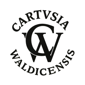 Logo CW, písmeno C bude v písmenu W uprostřed, nápis Cartusia bude nad písmeny, nápis Waldicensis bude pod písmeny