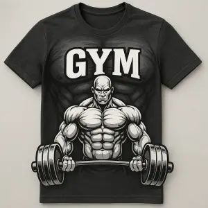 udelej mi gym triko motiv a tak aby to vypadalo vystinovane ze mam brisaky