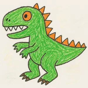 dinosaurus kreslený dítětem