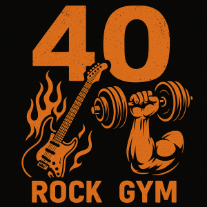 číslo 40 oranžový motiv, mám rád rock a posilovnu
