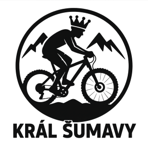 logo závodu Král Šumavy a motiv horského kola