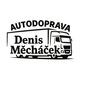 Logo “Autodoprava Denis Měcháček a v pozadí obrys kamionu