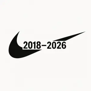 nike fajfka ktera je rozpulena a v te rozpulene casti je napsano 2018-2026 takhle ale aby byla primo robnomerne v tom