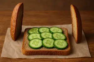 Vytvoř mi okurku na chlebu, ke kterýmu přišli dvě kůrky