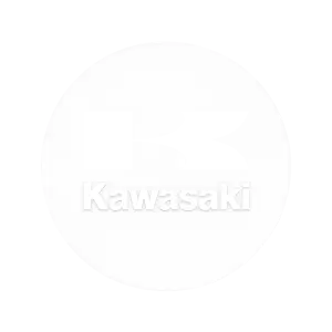 Logo Kawasaki bílé v bílém kruhu