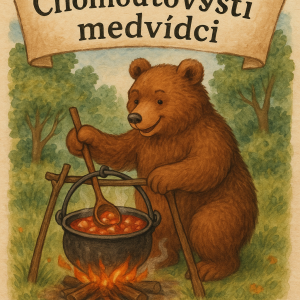 Medvěd vaří kotlíkový gulášNadpis: Chomoutovští medvídci