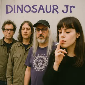 Hudebni skupina dinosaur jr dorka s dívkou s cigaretou