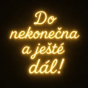 Napis: Do nekonečna a ještě dál! A kolem toho trochu záře