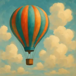 horkovzdusny balon s oblaky