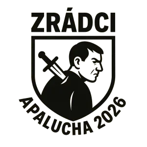 Vytvoř logo zrádců a dopln ho text Apalucha 2026