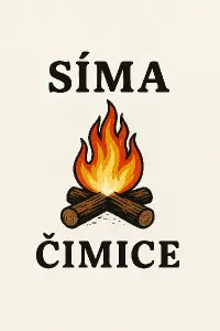 Chci obrazek ohně, nad ním bude nápis Síma a pod obrázkem bude nápis Čimice