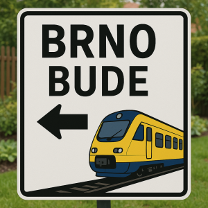 Udělej napis Brno bude na levé botě jako ukazatel jízdy vlaku za zahradou klidně i s obrázkem vlaku pokud možno žlutého