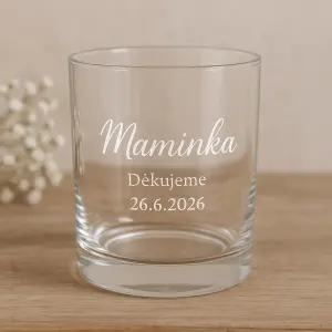 Na sklenici si přeji napsat Maminka a aby to bylo určené jako poděkování na svatbě 26.6.2026