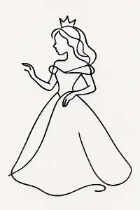 namaluj jedním tahem princeznu