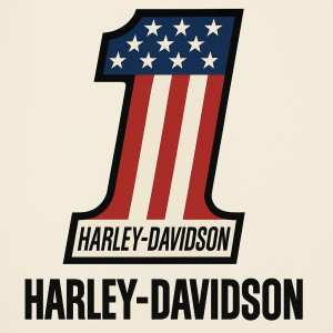 Cislo jedna a uvnitr usa vlajka ve stylu jak to ma harley davidson vcetne napisu ve spod. uvnitr ne transparentni pozadi
