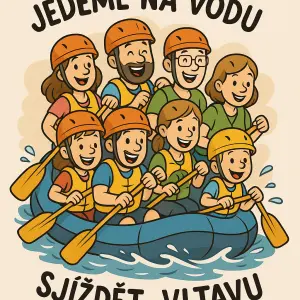 Jedeme na vodu sjíždět Vltavu chtělo by to něco vtipného ale zároveň jede nás 9 a z toto3 chlapy a jedou s námi i děti