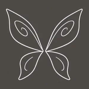 Vílý křídla jako víl z winx club v minimalistickém stylu a bíle barvě