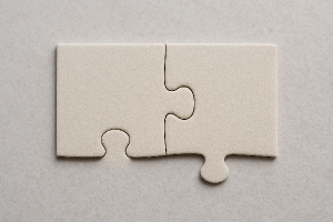 dva puzzle vedle sebe spojený