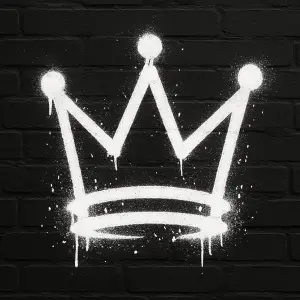 Crown ve stylu graffiti v bile barve