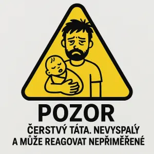 Pozor: Čerstvý táta. Nevyspalý a může reagovat nepřiměřeně.