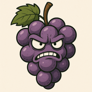 naštvaný hrozen vína ilustrace vtipná