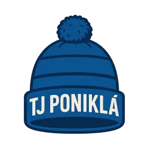 Vlastni logo co poslu napis TJ Poniklá bile napsanej a na čepici modre s babuli