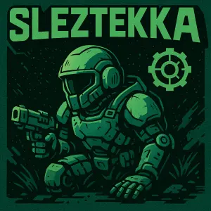 Napis: SleztekkA nějaký obrázek ve stylu tekkna