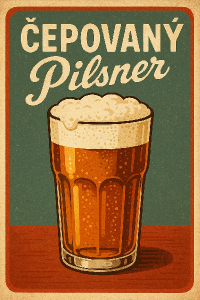 Čepovaný Pilsner v retro stylu