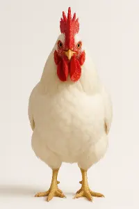bílý kohout zepředu