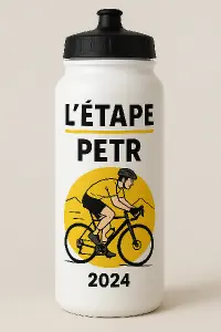 Kamarád Petr jede cyklistický závod l’etape a chci mu na památku jak dojede udělat lahev. Navrhni něco prosím