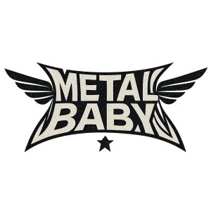 Logo of Babymetal but swap the position of the words baby and metal in the logo