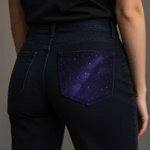 Night star chci udělat zadní kapsy na zadku 1 ať tam je černo fialový