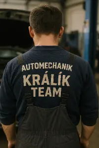 automechanik stoletína záda napis kralik team
