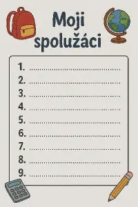místo na jména spolužáků