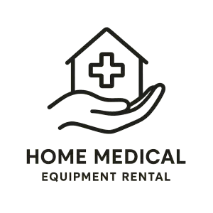 Minimalist logo design for a home medical equipment rental company. Clean vector style. A caring hand gently supporting