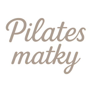 Nápis Pilates matky font San pearl barva tmavě béžová. Odstraněné pozadí.