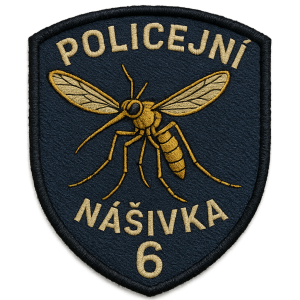 potřeboval bych vyegenerovat obrázek jako policejní nášivku, mělo by se jednat o komára a číslo 6