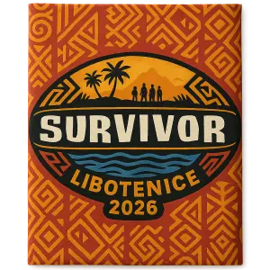 nápis SURVIVOR Libotenice 2026 ve stylu survivor nákrčník