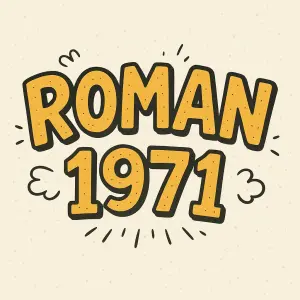 kreslený nápis se jménem Roman 1971