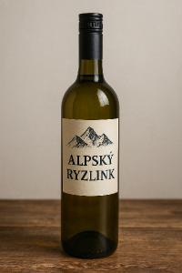 chci láhev vína a aby na ní byl nápis Alpslý ryzlink
