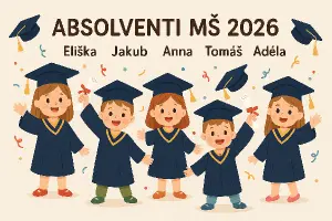 Mělo by tam být ABSOLVENTI MŠ 2026 a pod tim jmena