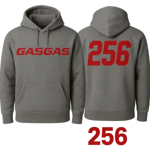 Gasgas logo vepredu na mikine a vzadu na mikine cislo 256