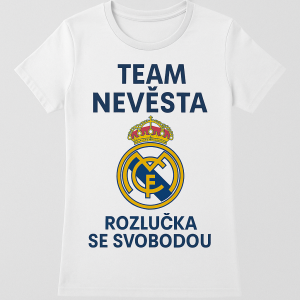 Jedná se o tričkou na rozlučku se svobodou v motivu realu madrid