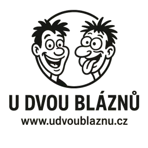 logo firmy u dvou bláznů a nadpis u dvou bláznů s odkazem na stránky www.udvoublaznu.cz