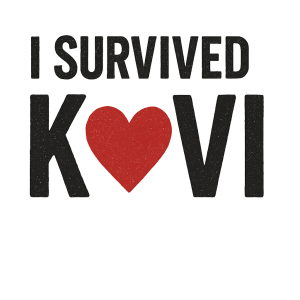 měl by tam být nápis I SURVIVED KOVI ale misto O v KOVI by bylo srdce