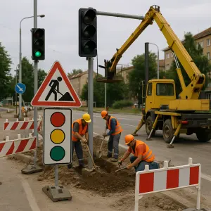Výstavba světelné signalizace