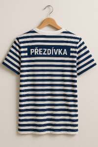 Rád bych vytvořil námořnické tričko s pruhy a na zadní straně bych chtěl mít místo na naše přezdívky