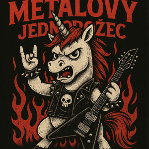 Drsný detsky metalový jednorožec